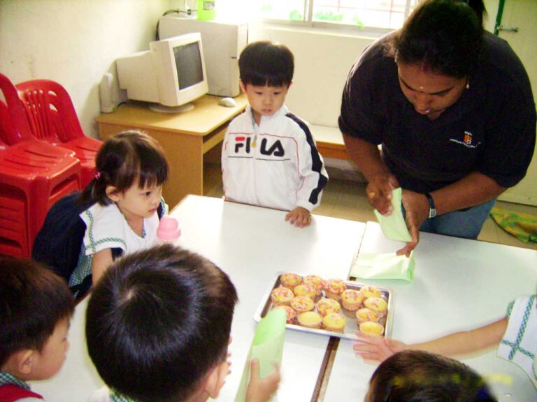 Tadika Bethany Montessori kindergarten children waiting for their cupcakes