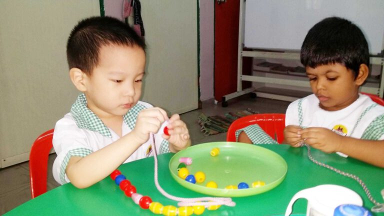 Tadika Bethany kindergarten children sensorial exercises