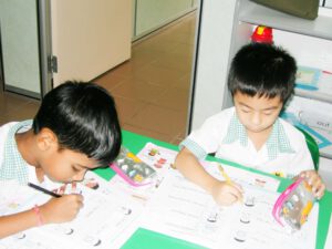 Tadika Bethany Montessori kindergarten children at work