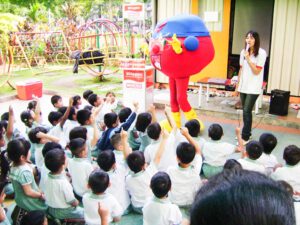 Tadika Bethany Montessori kindergarten child with mascot